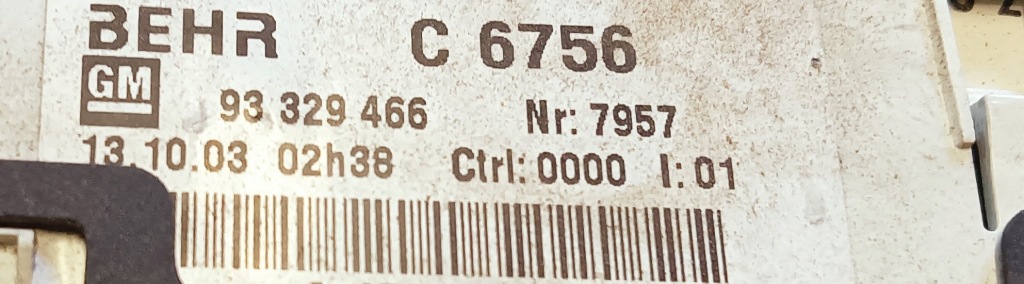 фото №3, Панель обдув 93329466 opel meriva a