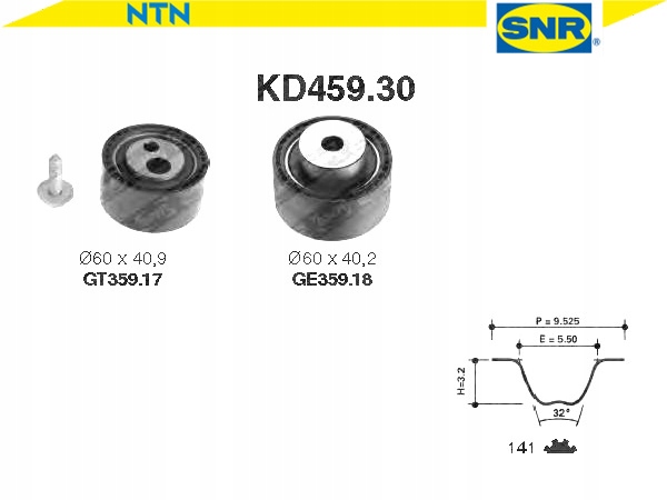 фото №2, Комплект - набір ремінь розподільного валу [snr]