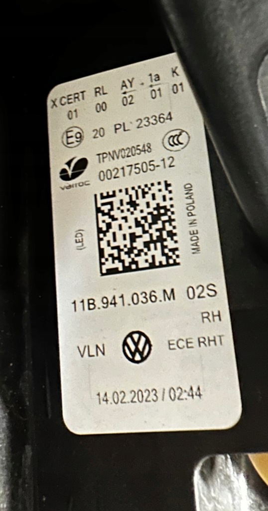 фото №9, Vw id4 id.4 лампа лампи full led iq light 11a941035k 11a941036m перед eu