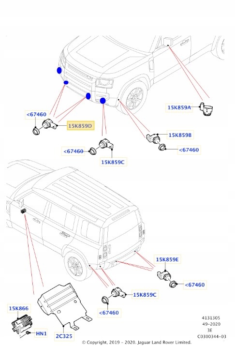 фото №4, Датчик pdc land rover new defender l8b215k859ba