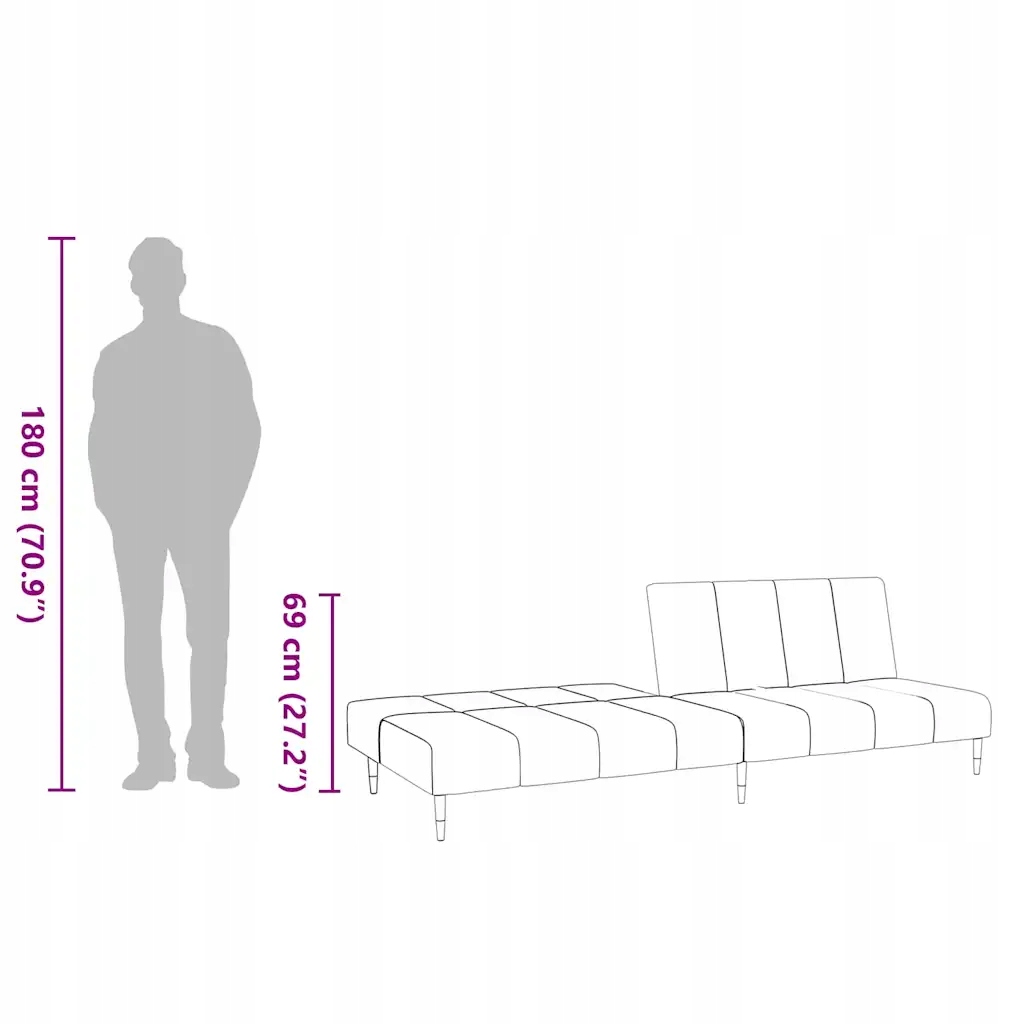 Vidaxl 2-местная заднее сиденье, тёмно-серая, tapicerowana aksamitem Оригинал