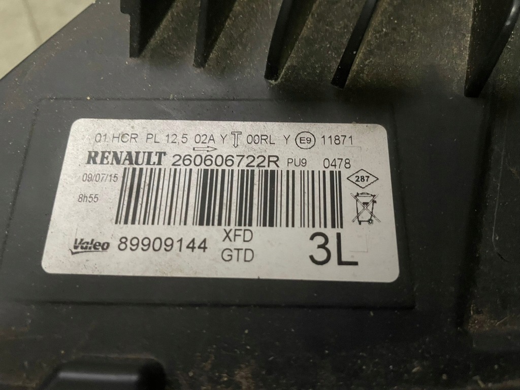 фото №7, Перед бампер лампы капот крылья renault talisman tegng состояние w цвет