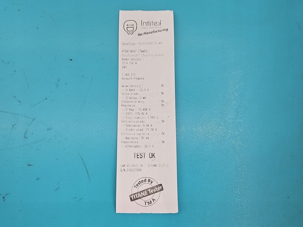 фото №8, Test генератор renault fluence 231006824r 1.6 16v
