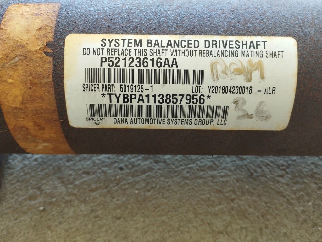 фото №9, Dodge ram 3.6 2wd 09-18 wał приводной