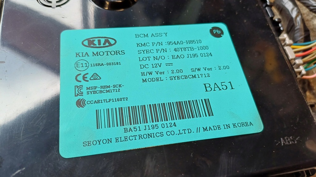 фото №11, Kia stonic 1.0 t-gdi бортовий комп'ютер блок керування набір автоматична коробка передач 95440-2cgg0