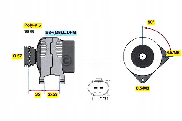 фото №1, Bosch генератор seat cordoba 1.2 6l2
