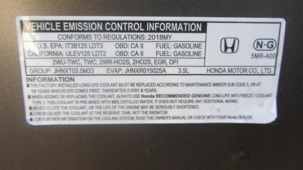 фото №13, Капот перед передня кришка honda odyssey v 2017-