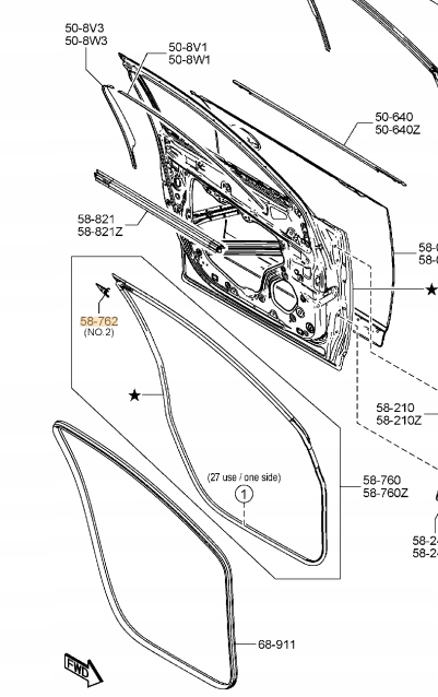 фото №1, Кліпса ущільнювачі двері передніх mazda cx5