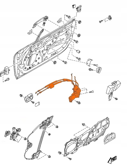 фото №1, Замок дверь пассажира правый оригинал mazda mx-5 nc 2005-2015