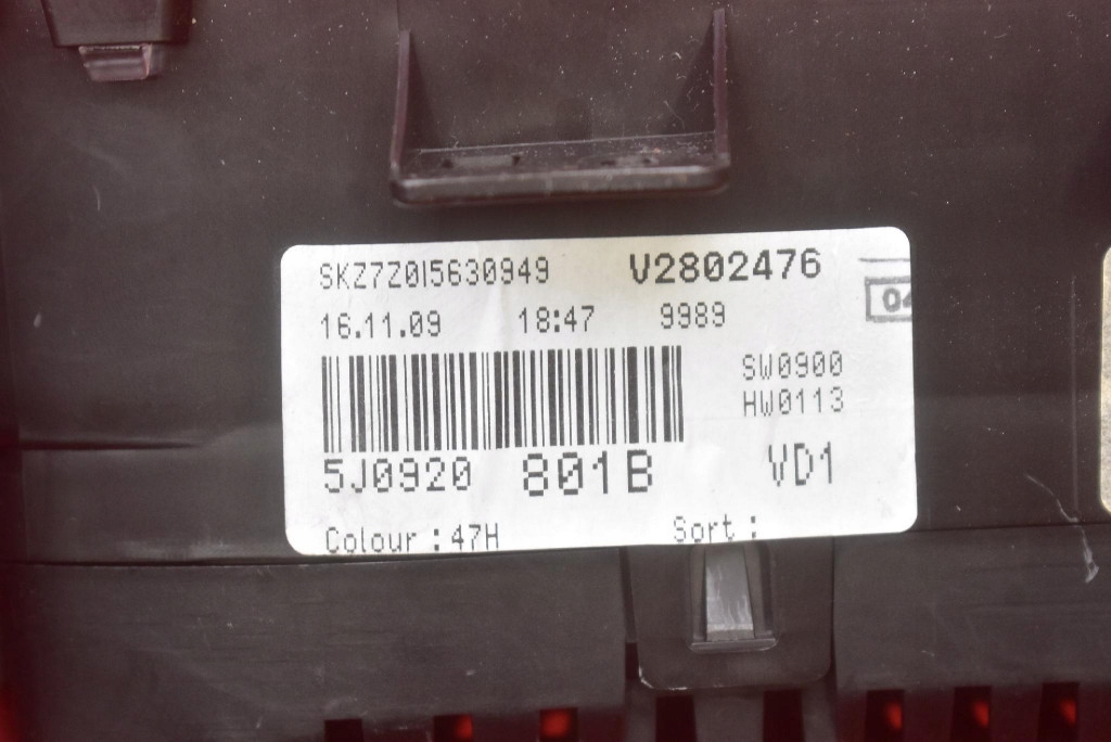 фото №11, Лічильник прилади eu 5j0920801b skoda fabia 2 ii 1.4 16v 86 km 07-10