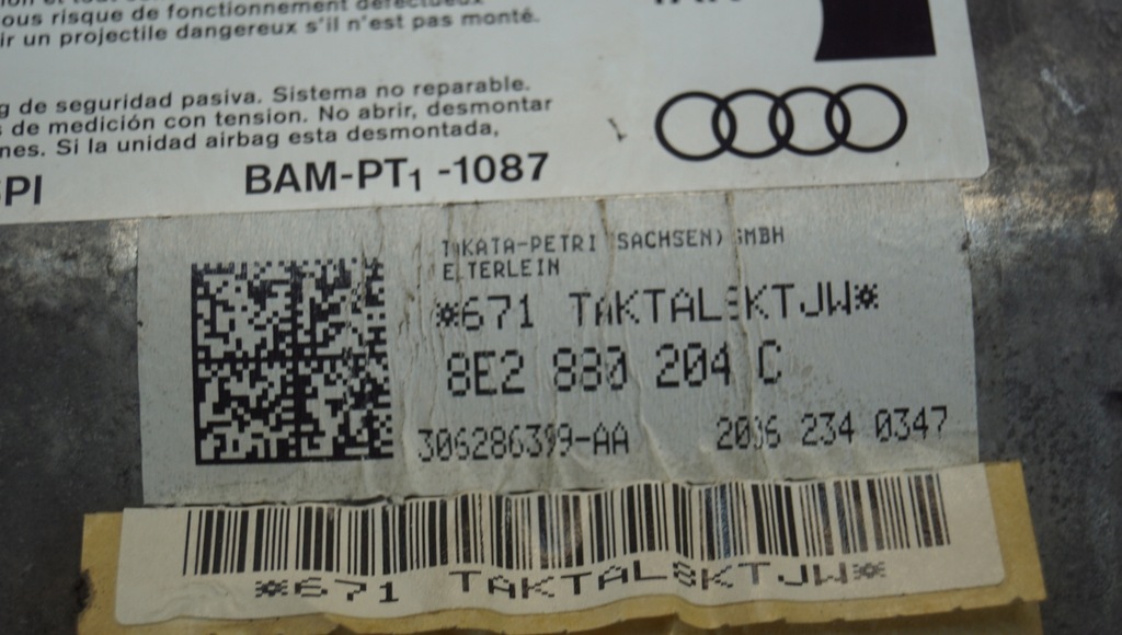 фото №8, Подушка пассажира подушка безопасности audi a4 b7 8e2880204c