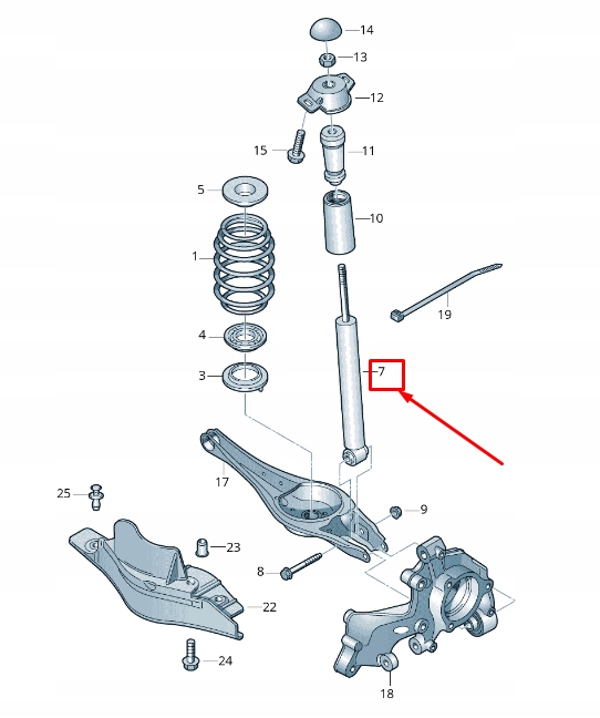 Купити Skoda octavia 5e mk3 задній gas shock абсорбер 5q0513029mj