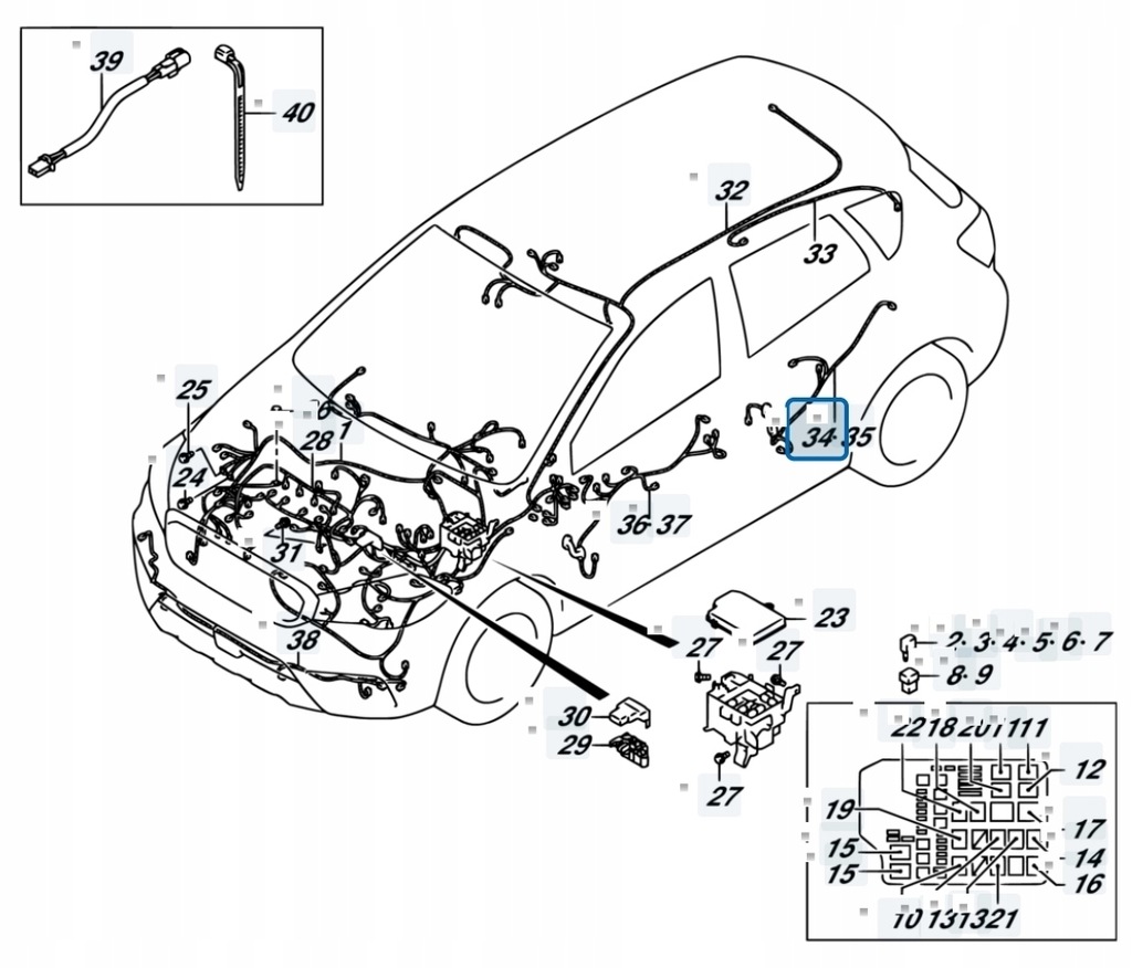 фото №10, Suzuki sx4 s-cross 18r lift 1.4t джгут електропроводка двері ліва задня
