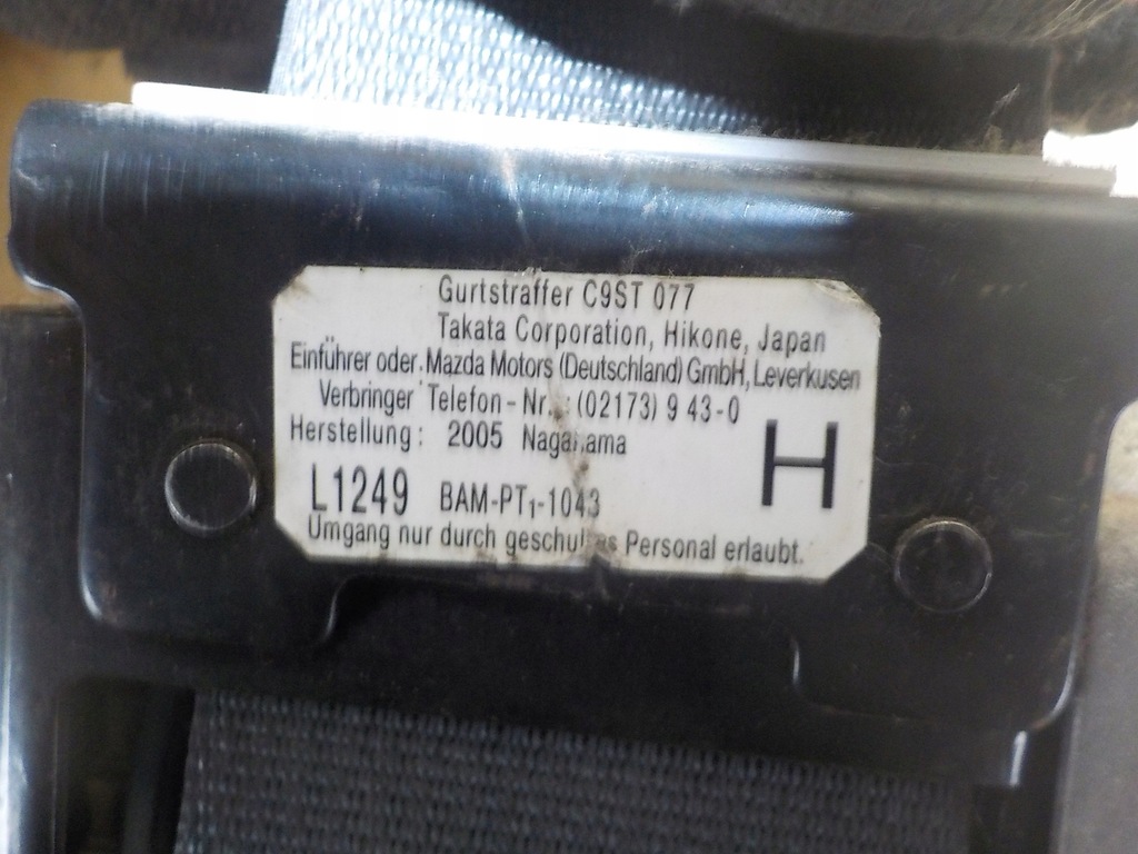 фото №4, Mazda 6 pas безпеки правий передній