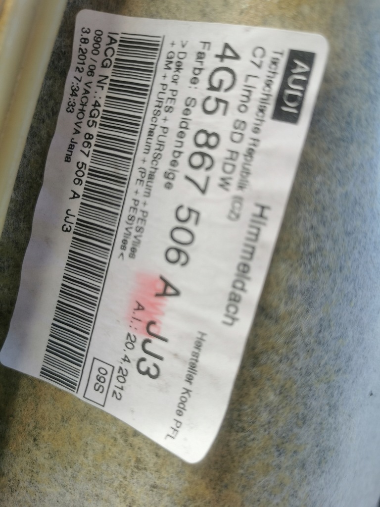 фото №10, Стеля люк beż audi a6 c7 sedan 2011-