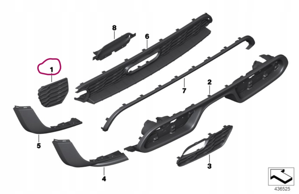 фото №1, Mini f56 jcw решітка бампера ліва задня 7351655