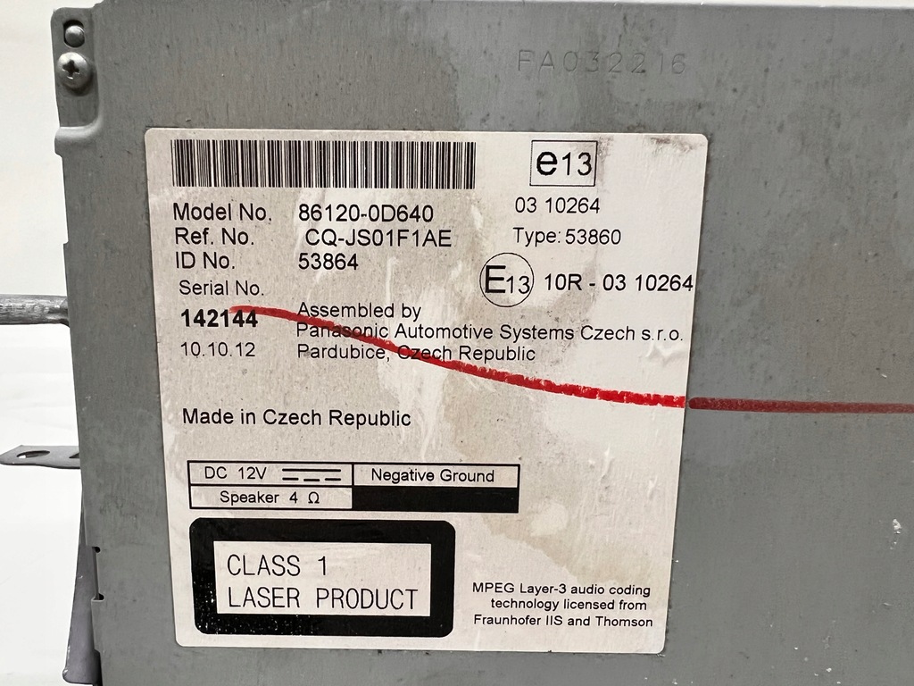 фото №4, Toyota yaris iii радіо cd 86120-0d640