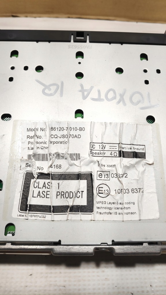 фото №7, Радио cd toyota iq 8612074010