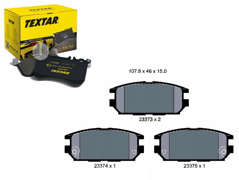 фото №1, Комплект гальмівних колодок гальмівних textar mr389582 36873