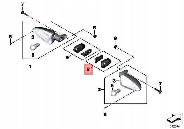 фото №1, Адаптер кронштейн поворотник bmw g 650 gs r13 оригинальный 63237723439