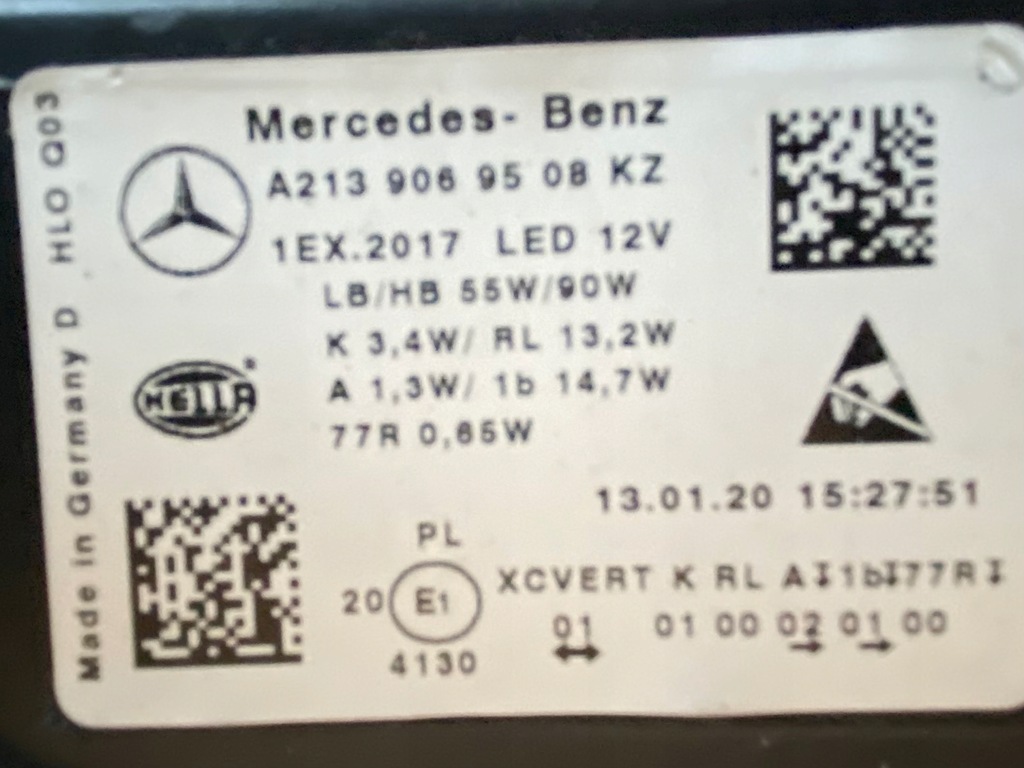 фото №5, Mercedes e-klasa w213 лампа ліва multibeam led