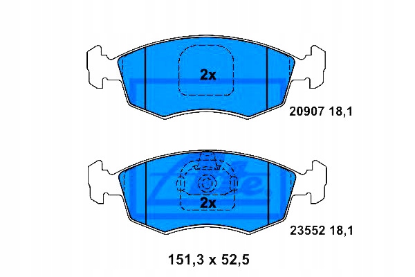 фото №1, Ate гальмівні колодки гальмівні fiat doblo palio punto siena
