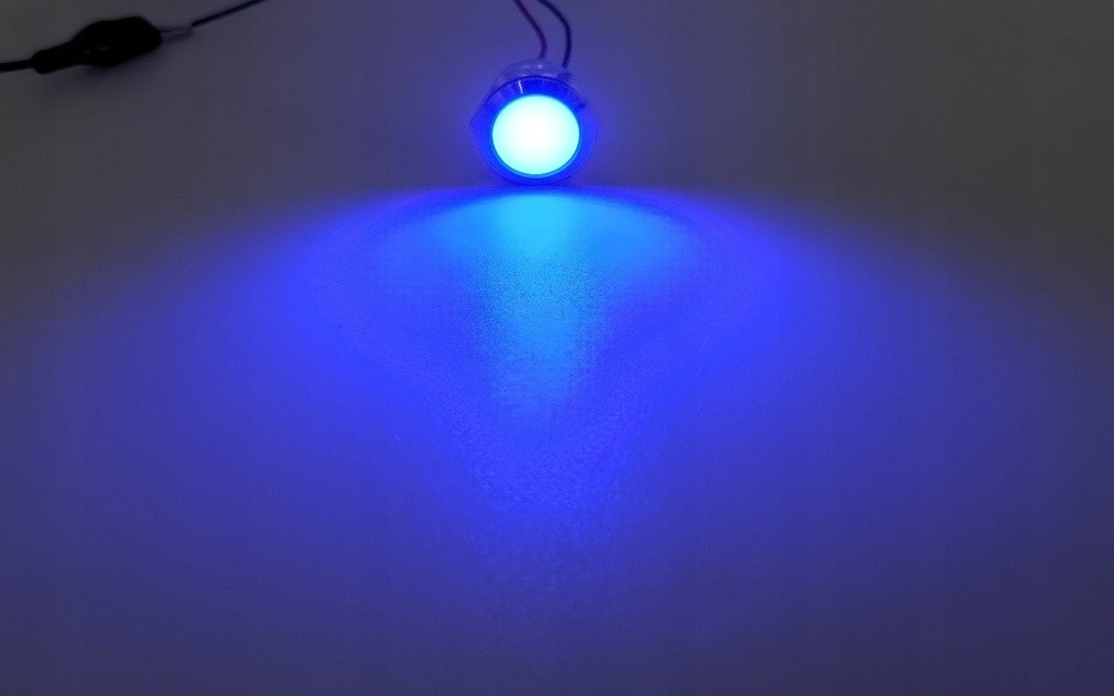 фото №6, Лампа керування, індикатор led 22mm niebieska 12v