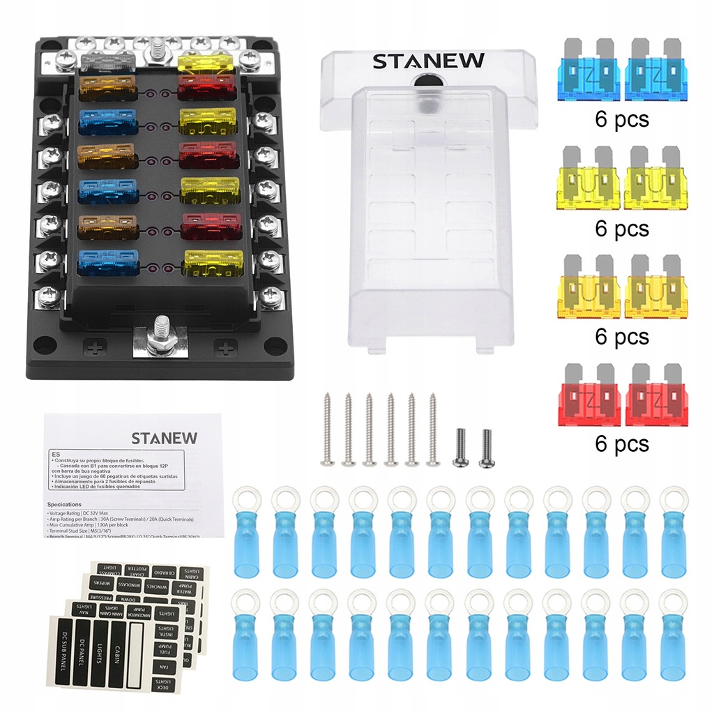 фото №8, Коробка запобіжників fb-12 напрямна негативна + напрямна zbiorcza+ automotive