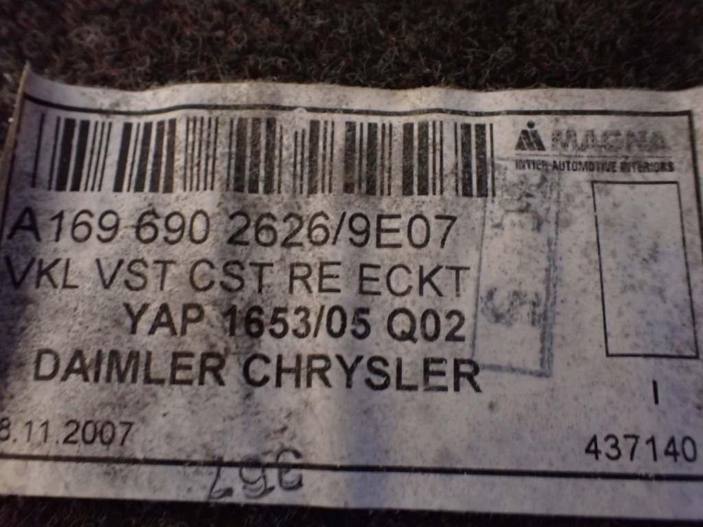 Обшивка багажника правий mercedes b 180 w245 2.0cdi 2007r 191 a1696902626 Ціна