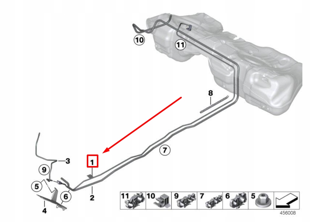 фото №9, Bmw 4 gran coupe f36 задній шланг паливний 16127351668 7351668