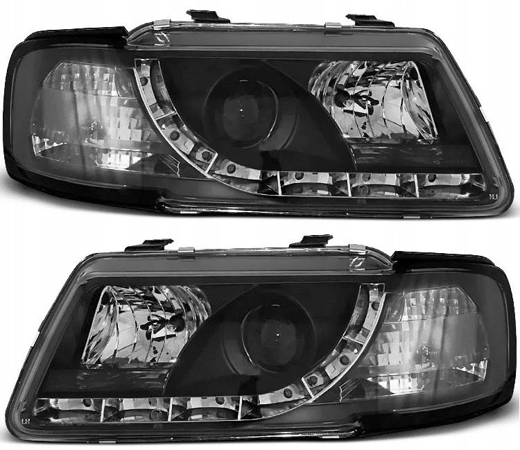 фото №1, Фара лампы kpl day line light led тюнинг black audi a3 8l 1996-1999