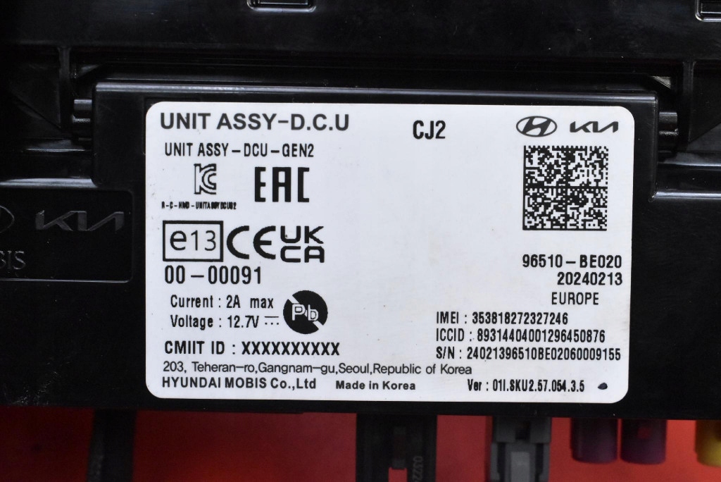 фото №8, Блок управления модуль dcu 96510-be020 hyundai kona 2 ii 1.6 gdi hybrid 105 km 22-