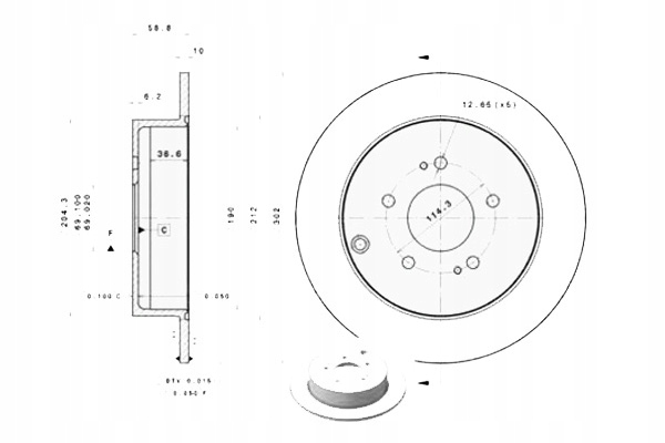 фото №1, Brembo гальмівні диски гальмівні 2szt mitsubishi grandis 2.