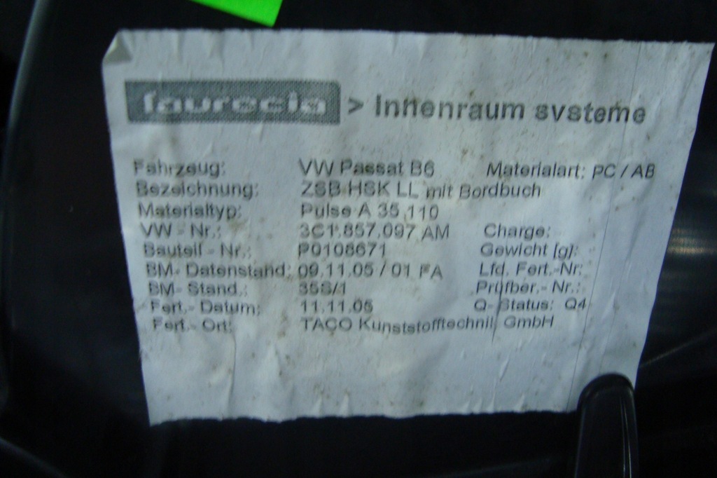 фото №8, Бардачок пасажира vw passat b6 05-10 europa