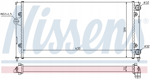 Радіатор води nissens радіатор води Оригінал