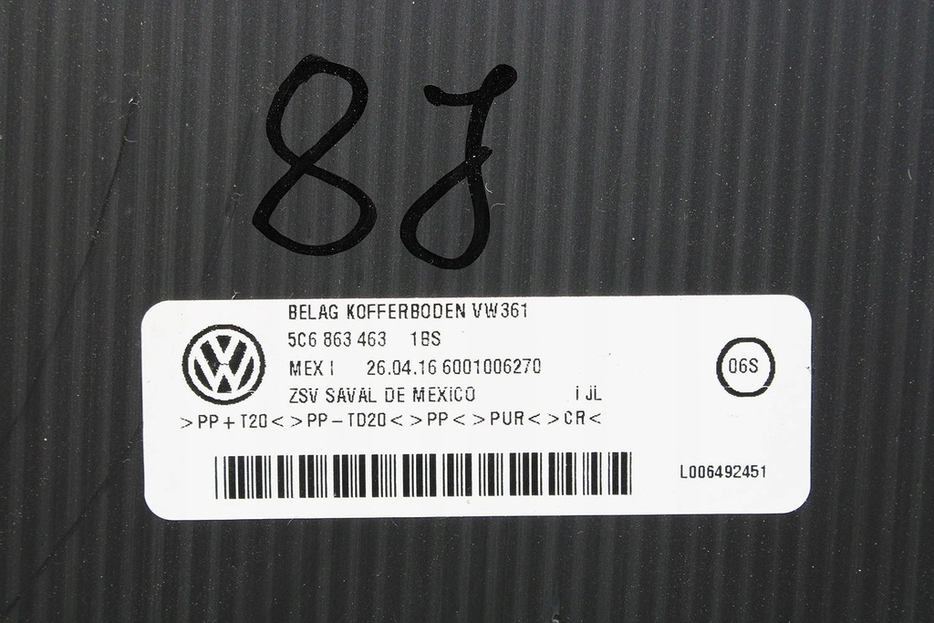 фото №15, Vw jetta 5c обшивки багажника + килимок 5c6867427c 5c6867428t 5c6863463 обшивка