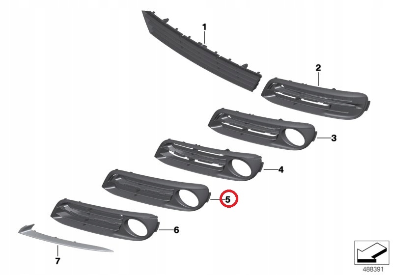 фото №13, Bmw оригинальный номер 51117342412 решётка бампера