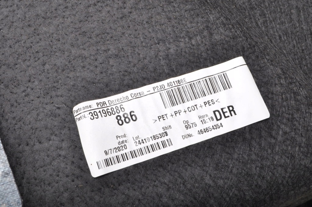 фото №6, Opel corsa f обшивка багажника 39196886 правый