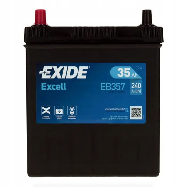 Акумулятор exide excell eb357 12v 35ah 240a l+ b19x Доставка