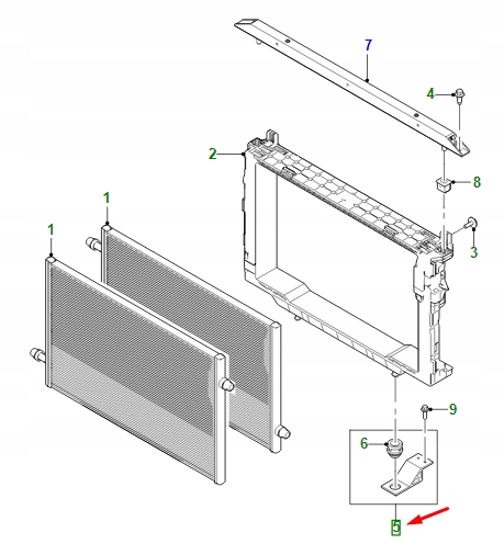 фото №1, Jaguar i-pace x590 радіатор lower support кронштейн t4k3980 original