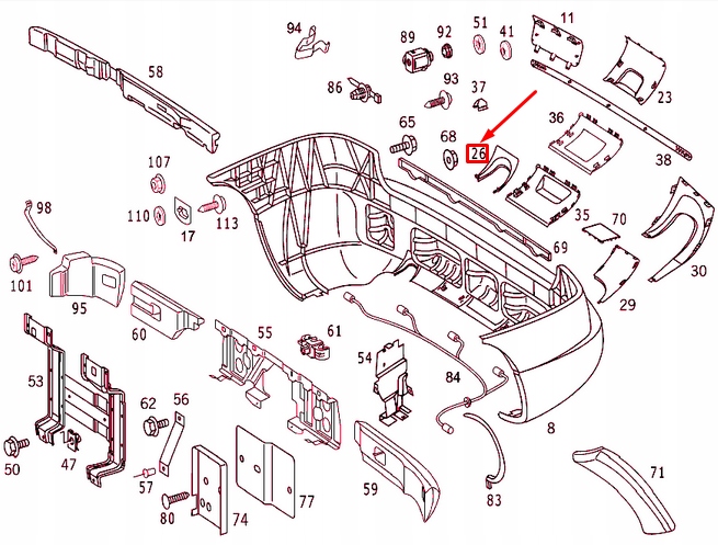 Купить Mercedes-benz ml w163 защита бампера заднего правая a16388504239999