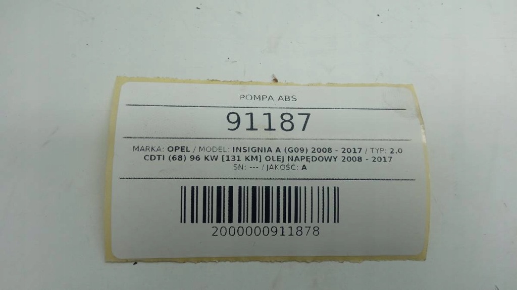 фото №9, Насос abs 13303734 opel insignia a 2009