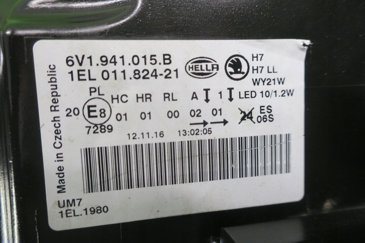 фото №8, Skoda fabia iii фара левый led 6v1 2016 2017-