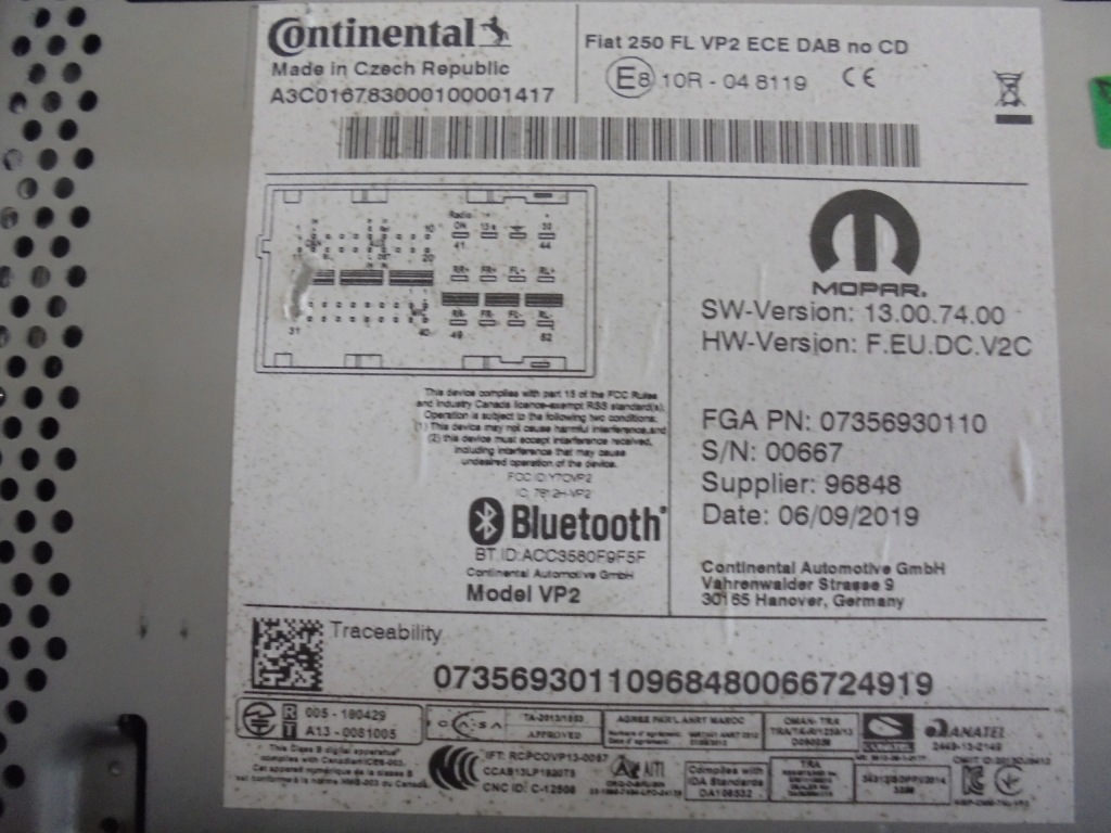 фото №2, 7356930110 радіо fiat ducato 2012- сенсорний