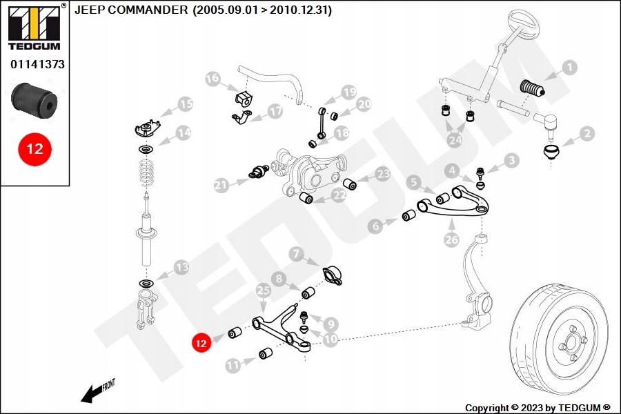 фото №10, Втулка важеля перед нижній l=p p