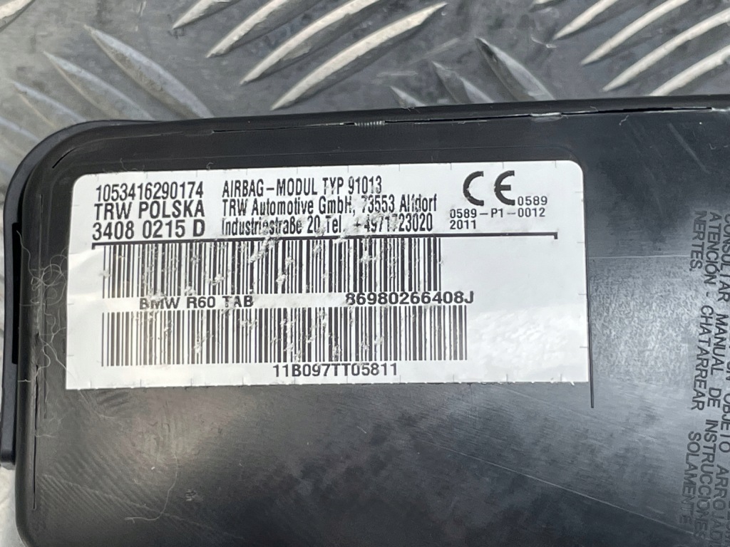 фото №4, Mini r60 подушка воздушная боковая сиденье правая 9802664