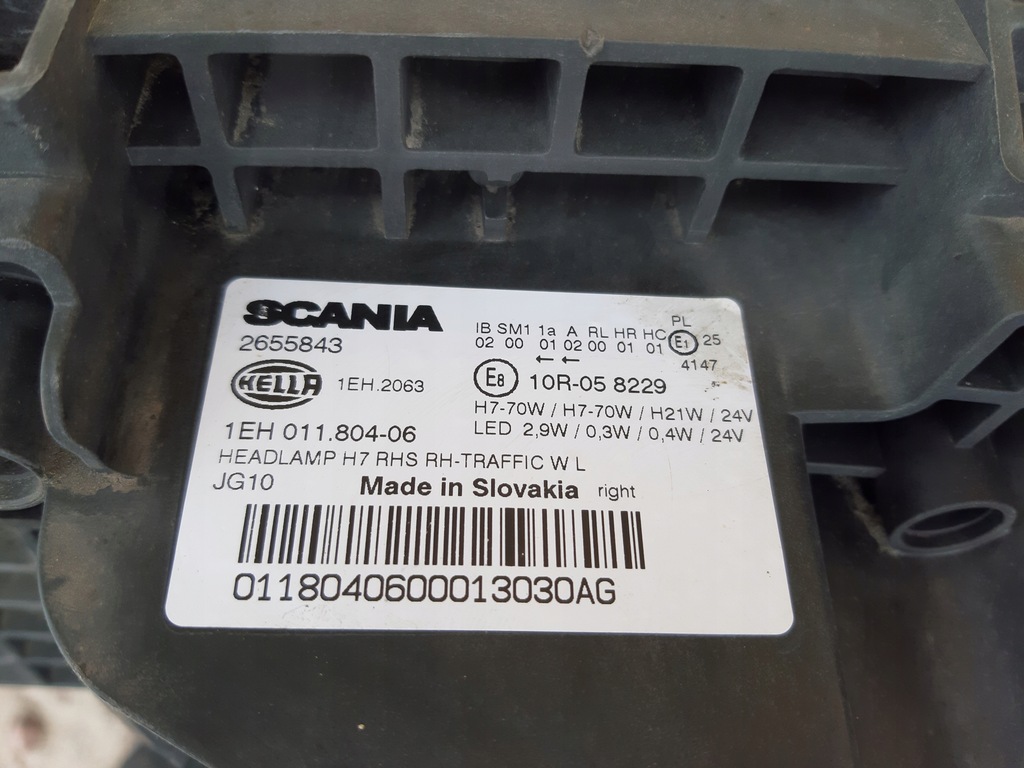фото №13, Scania r s фара правий лампа 2655843 кронштейн