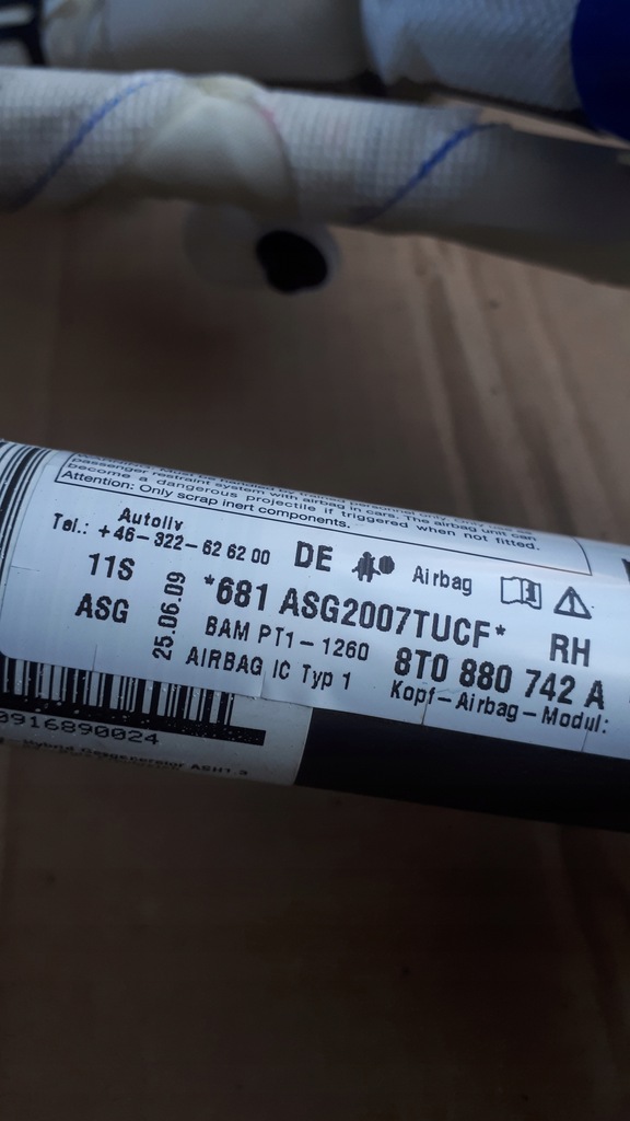 фото №9, A5 8t s5 шторка безпеки подушка безпеки права coupe 8t0880742a