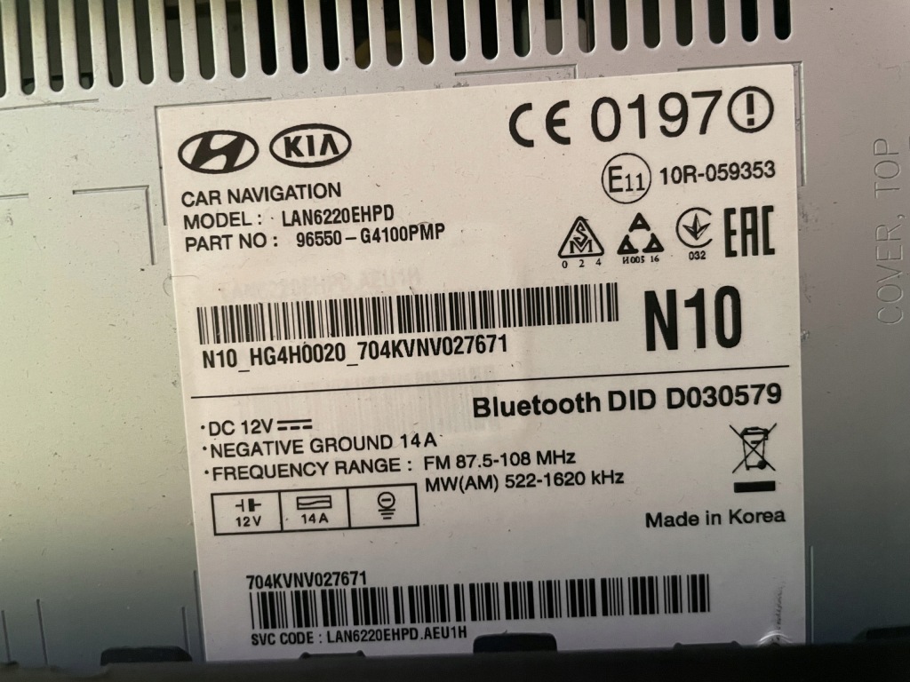 фото №6, Радио навигация 96550-g4100 hyundai i30 iii 17r