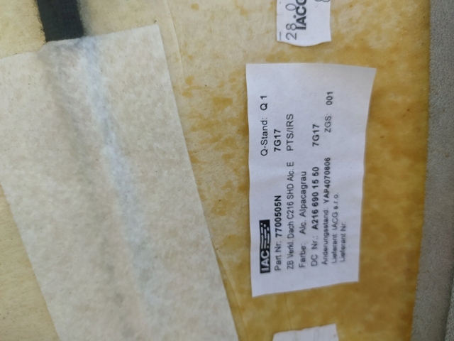 фото №13, Mercedes cl63 w216 потолок комплектная alcantara